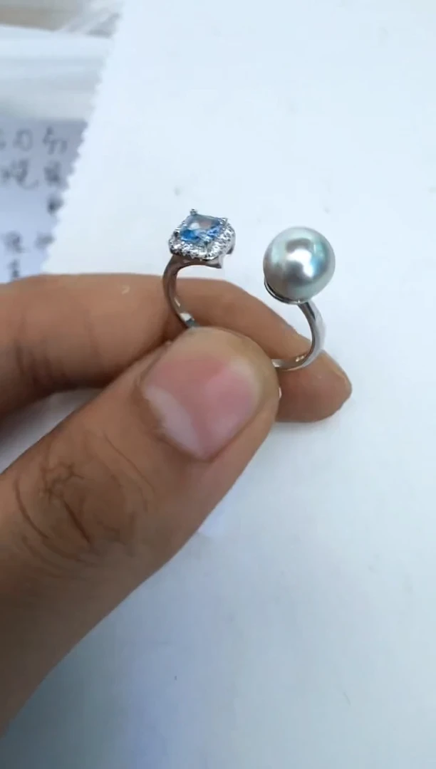 【闪购商品】海水珍珠戒指银S925镶嵌戒指