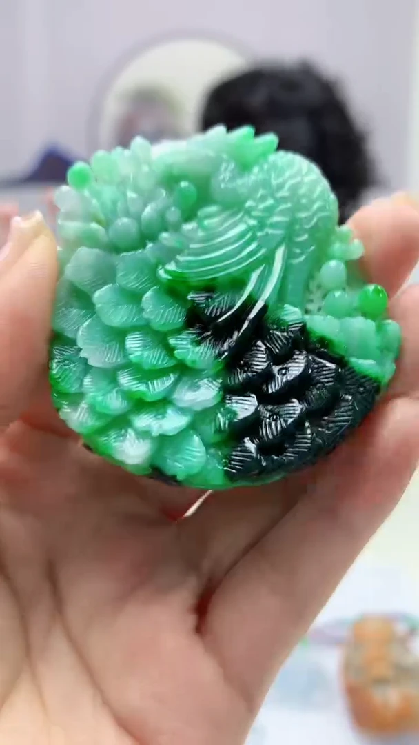 【闪购商品】定制翡翠未镶嵌5145ms-毛货168凤凰赠珠链