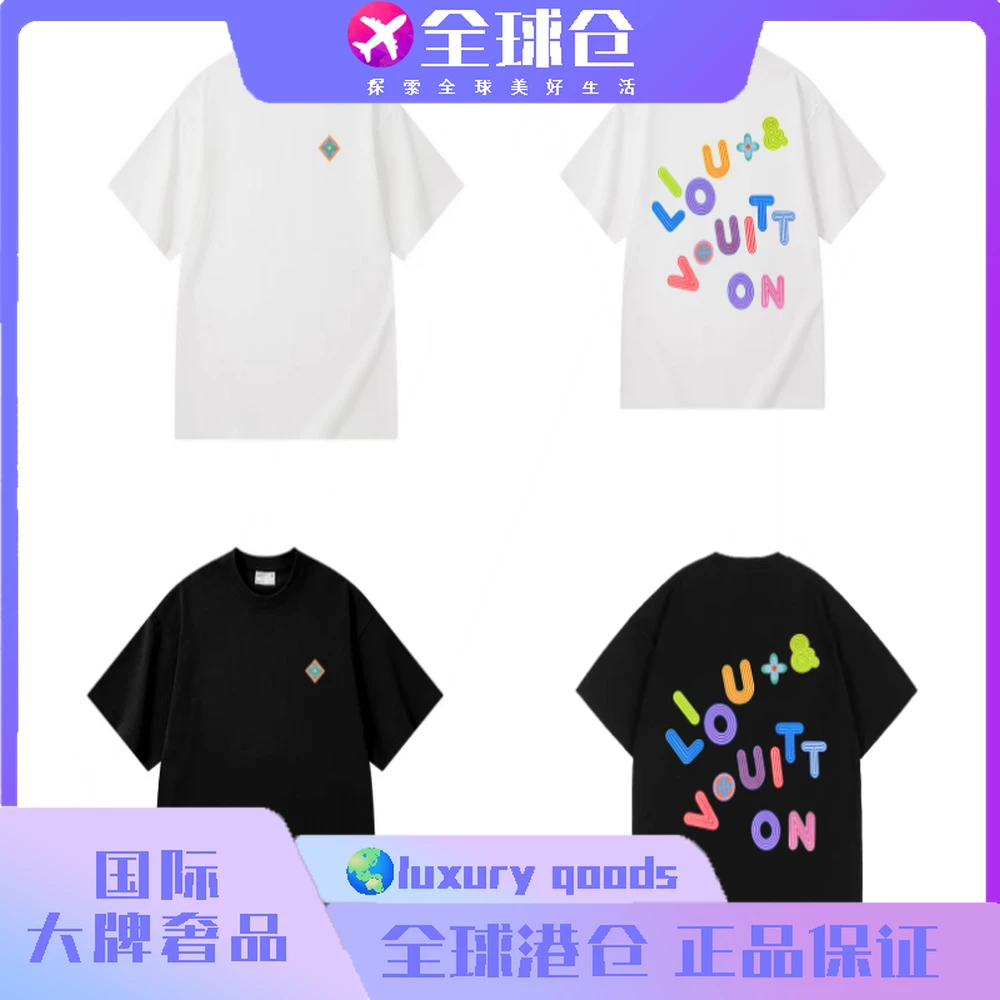 大牌奢品-D539-彩色字加章 休闲宽松潮流印花时尚百搭