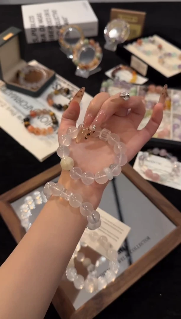 未镶嵌手链水晶奶白晶x3096