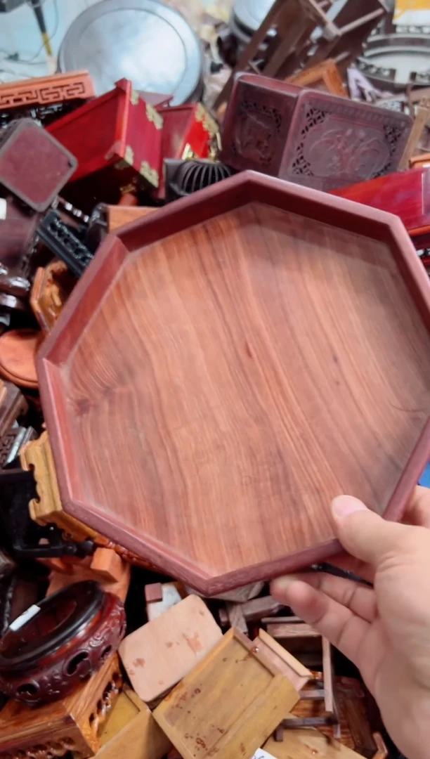 木茶盘底座花架摆件处理