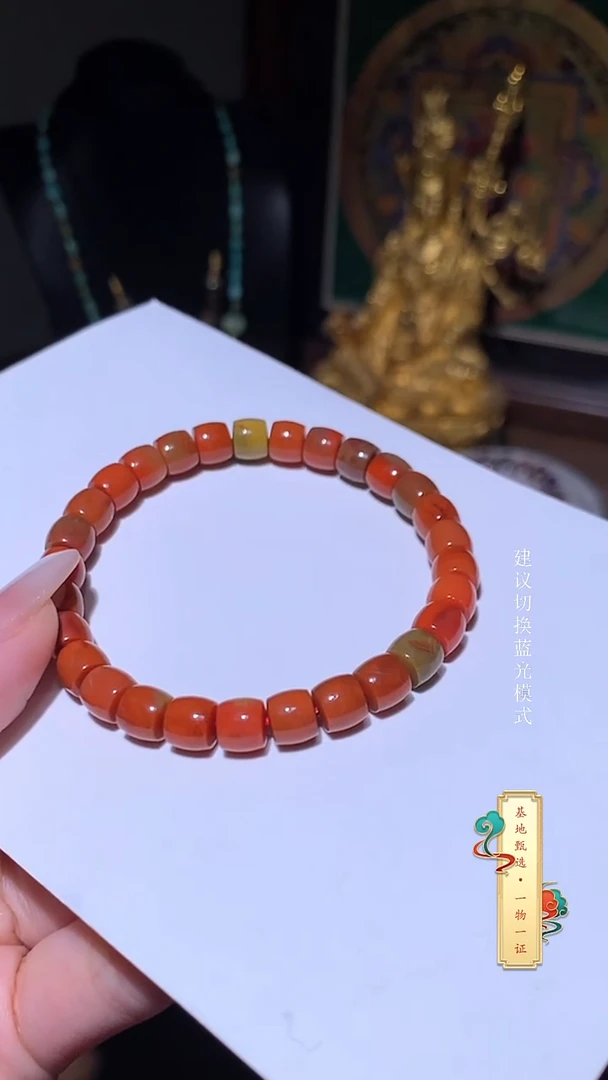 未镶嵌手串南红玛瑙包浆直切手串