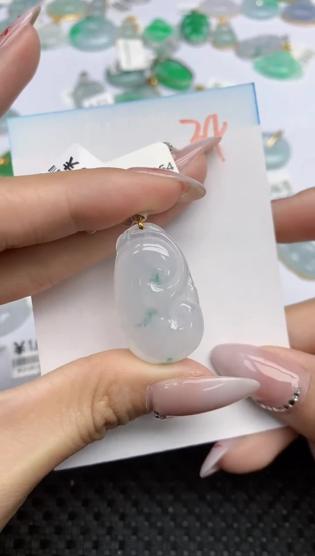 【闪购商品】翡翠颈饰18K金镶嵌天然翡翠A货