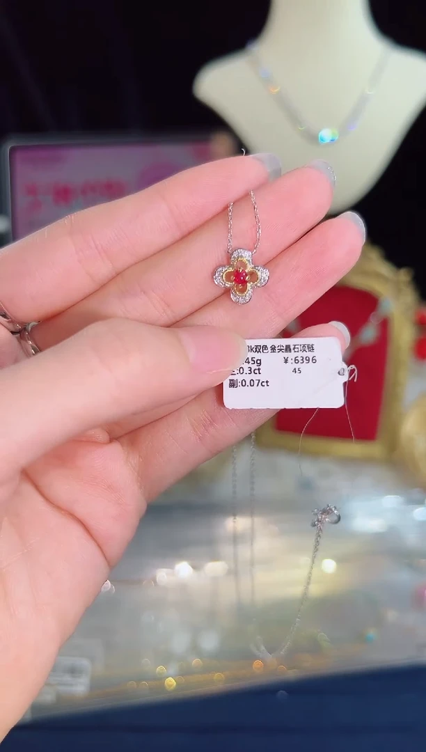 【闪购商品】尖晶石颈饰18K金镶嵌项链
