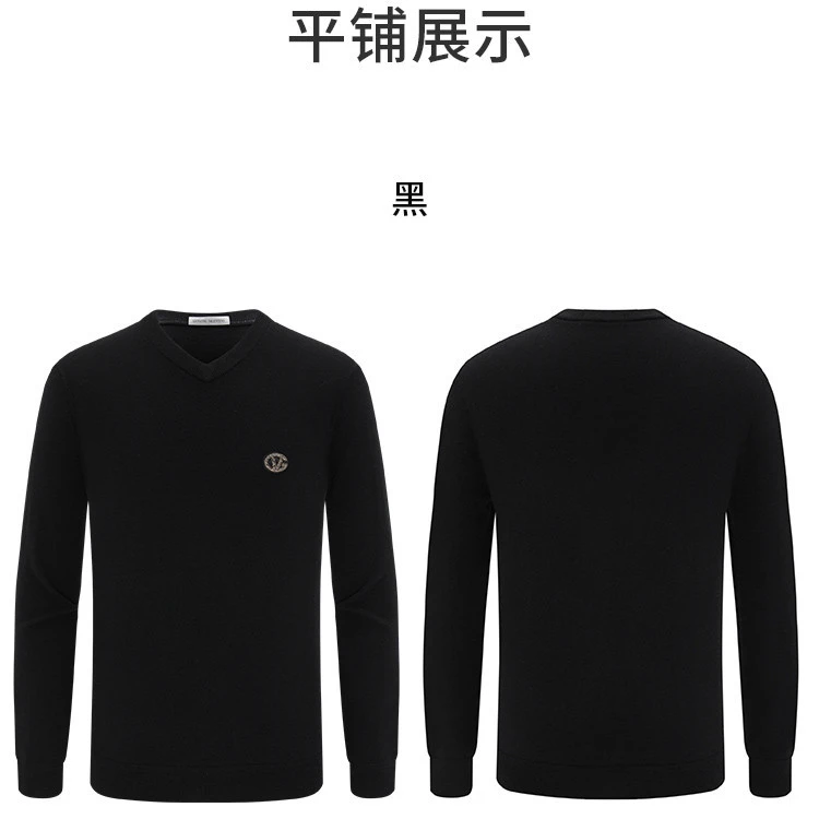 男士羊毛衫V领长袖针织毛衣