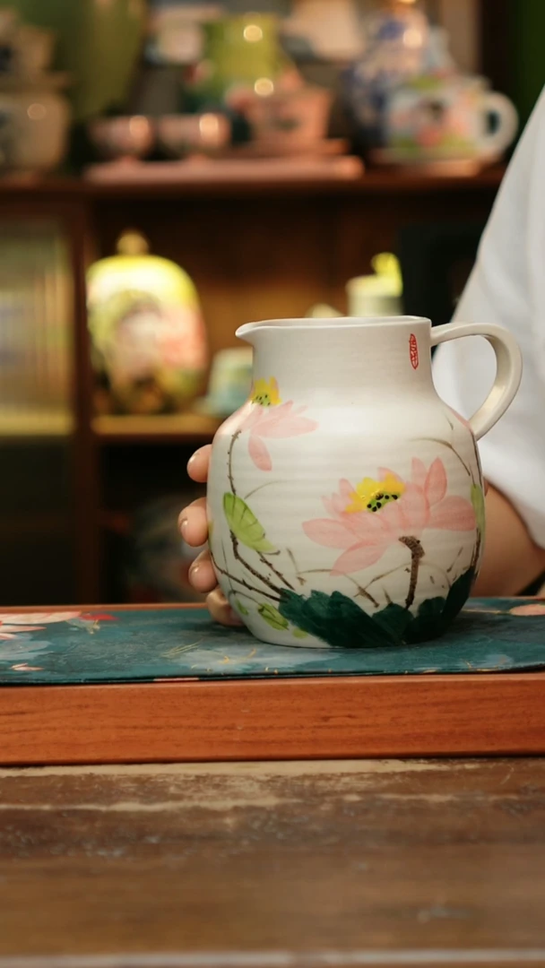 瓷片景德镇纯手工釉下彩精品茶具水杯