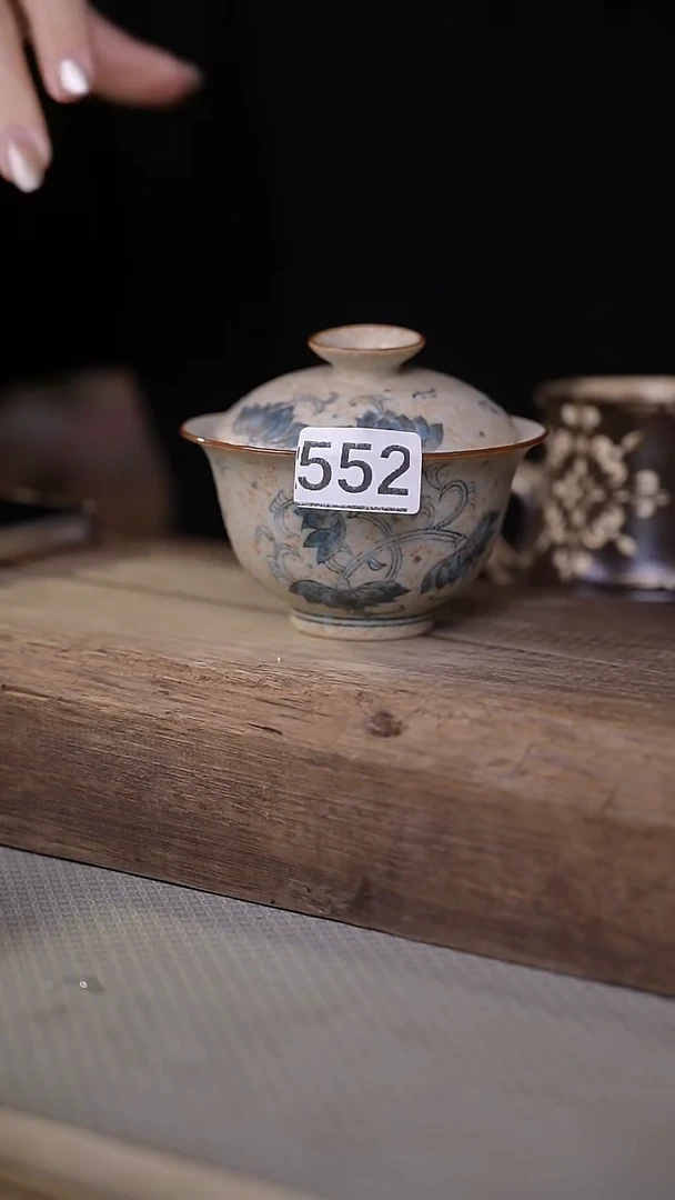 【闪购商品】瓷片福利！仿古青花宝相花盖碗