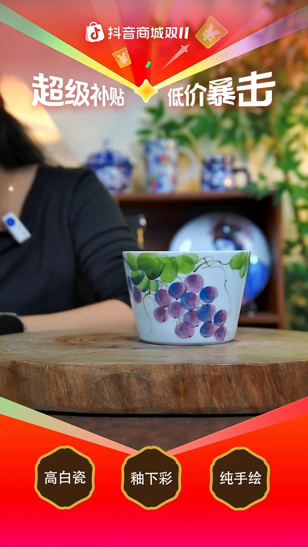 盘白泥景德镇手工手绘陶瓷【食品级】