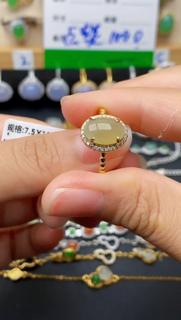 银S925镶嵌戒指翡翠0911