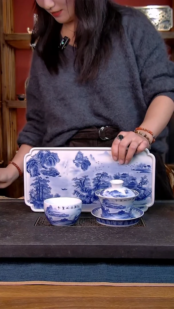 枫*?简装家用款3件套 白瓷陶瓷茶具