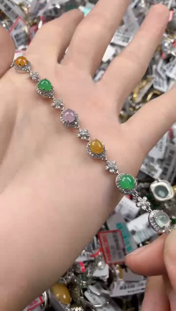 银S925镶嵌戒指翡翠666   6