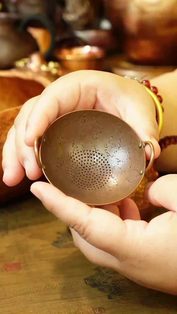 纯紫铜小锅漏加托套装