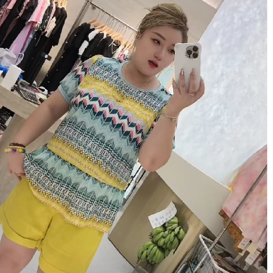 二姐家敏芮5848花色短袖T恤