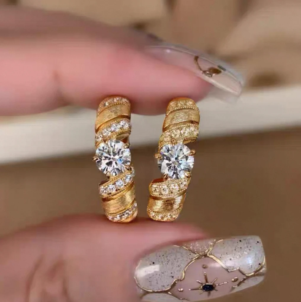 【香港正品】轻奢小众拉丝牛角包开口戒指（1476）