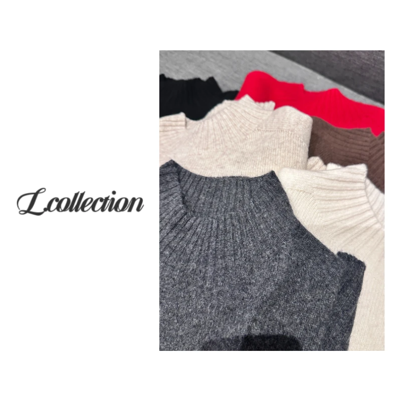 L.collection【极简毛衣】羊毛冬季质感套头圆领纯色毛衣