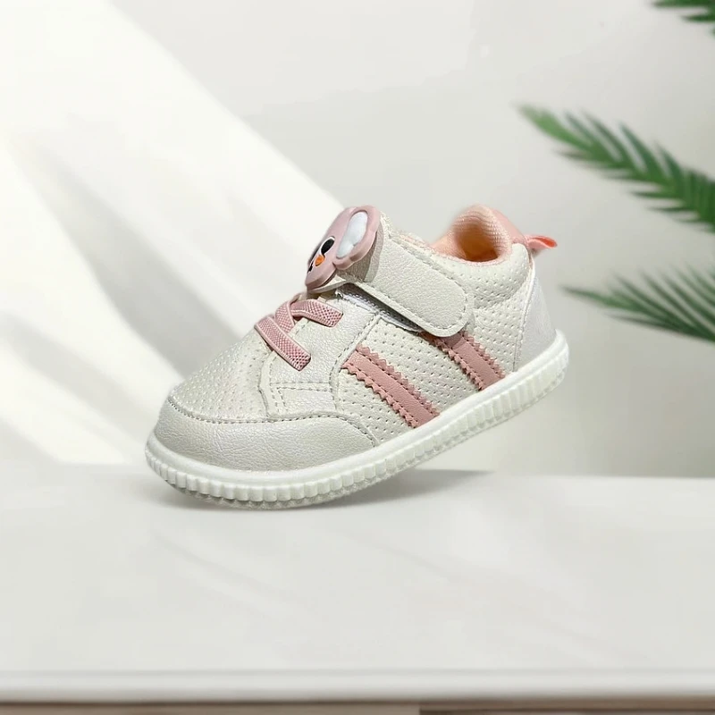 春季婴幼儿超软底简约皮面学步鞋