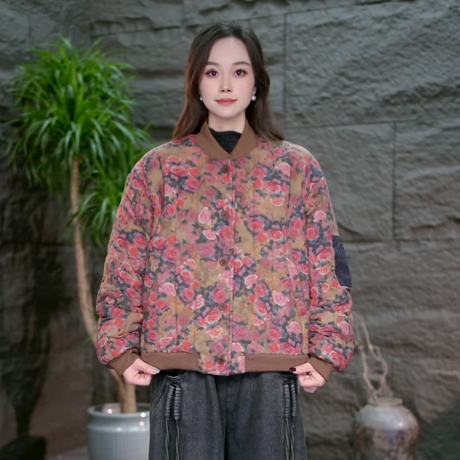 【冬季棒球领复古百搭棉衣】短款保暖棉袄女棉服复古加厚外套