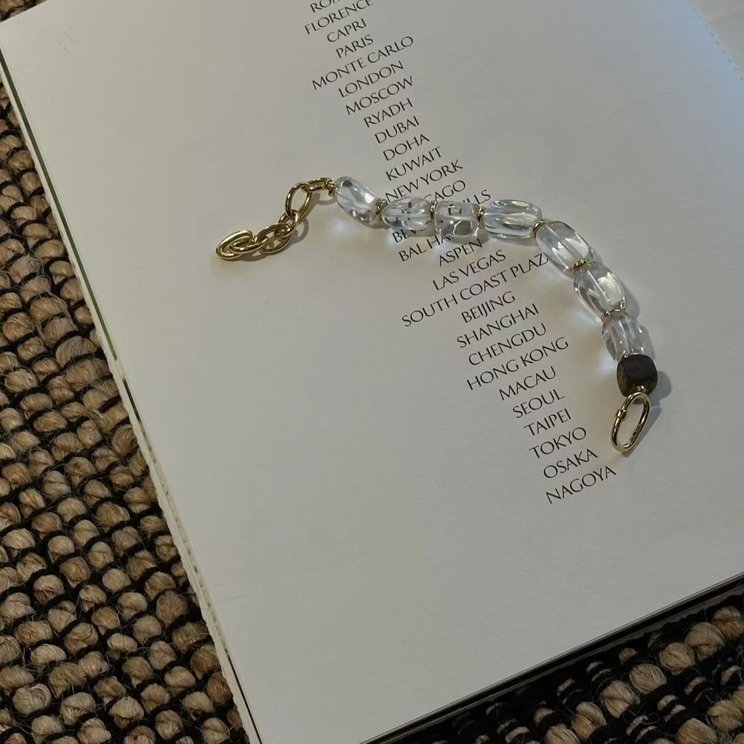 月球来信 沉香253海南沉香大冰块白水晶（近净体）设计款单圈手串