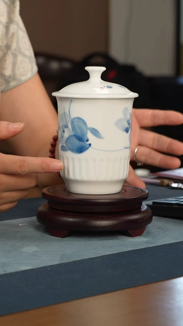 杯子新平瓷 青花办公杯