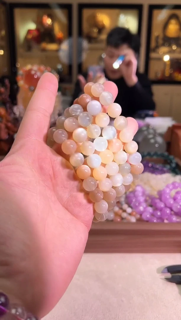 未镶嵌手链月光石11mm+月光多宝（多样性发一）