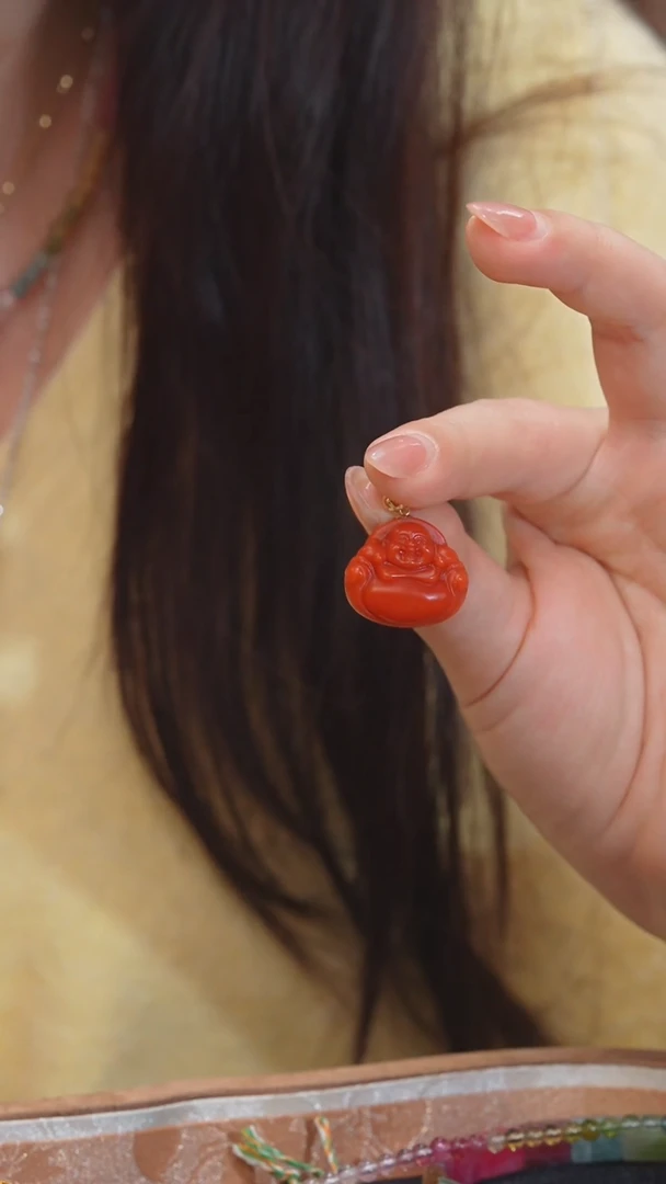 【闪购商品】南红玛瑙吊坠不含链18K金镶嵌多样性发 @@N7617