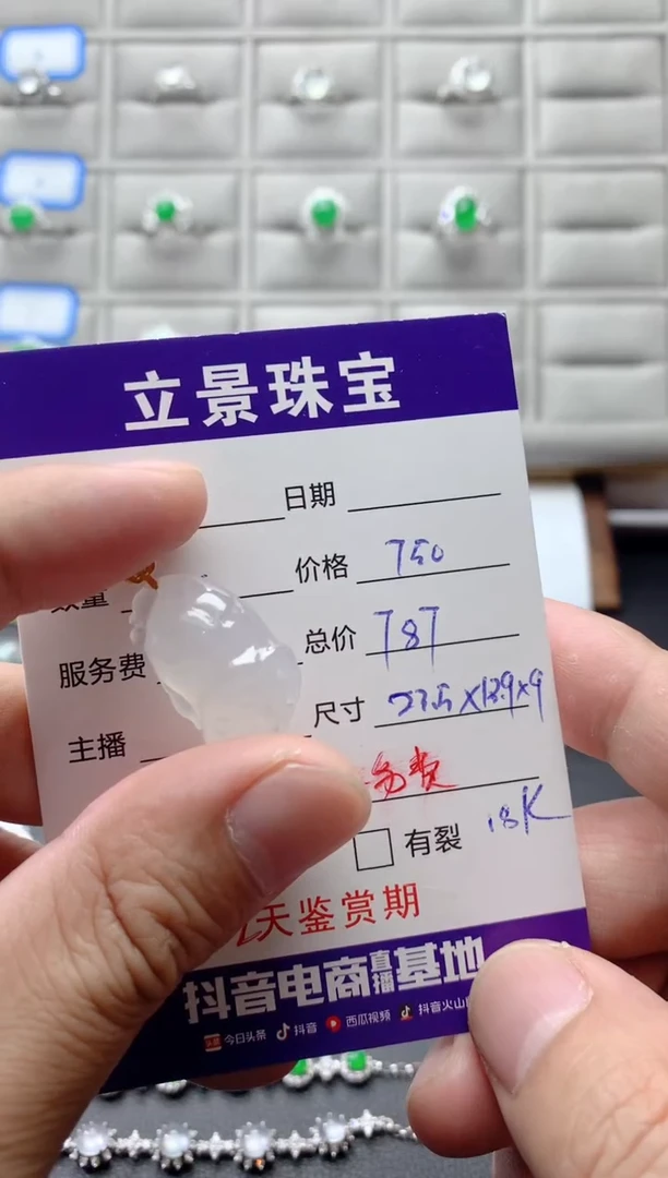 颈饰18K金镶嵌翡翠18K翡翠
