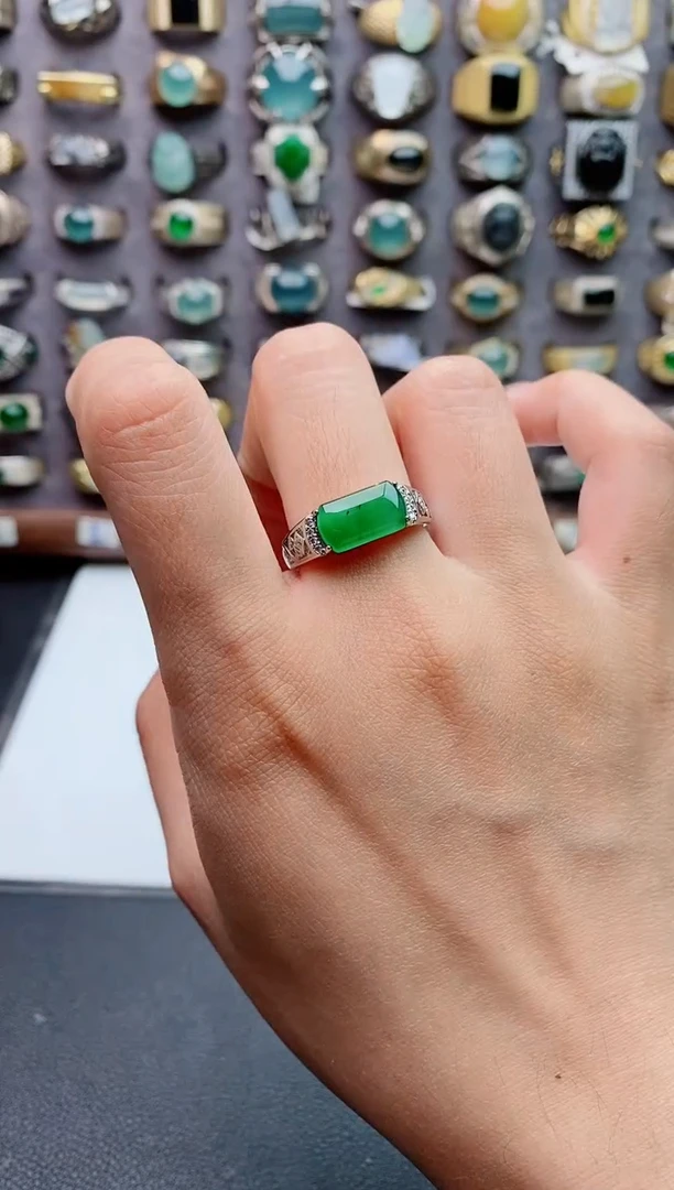 未镶嵌戒指翡翠天然翡翠男戒