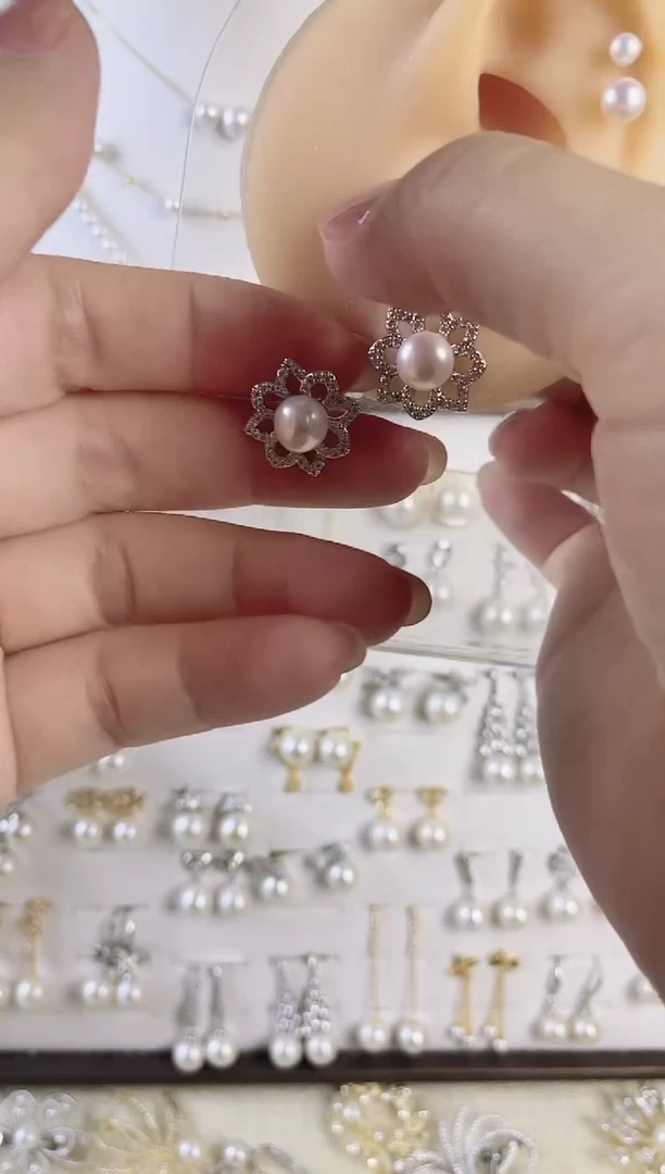 合金耳饰淡水珍珠80