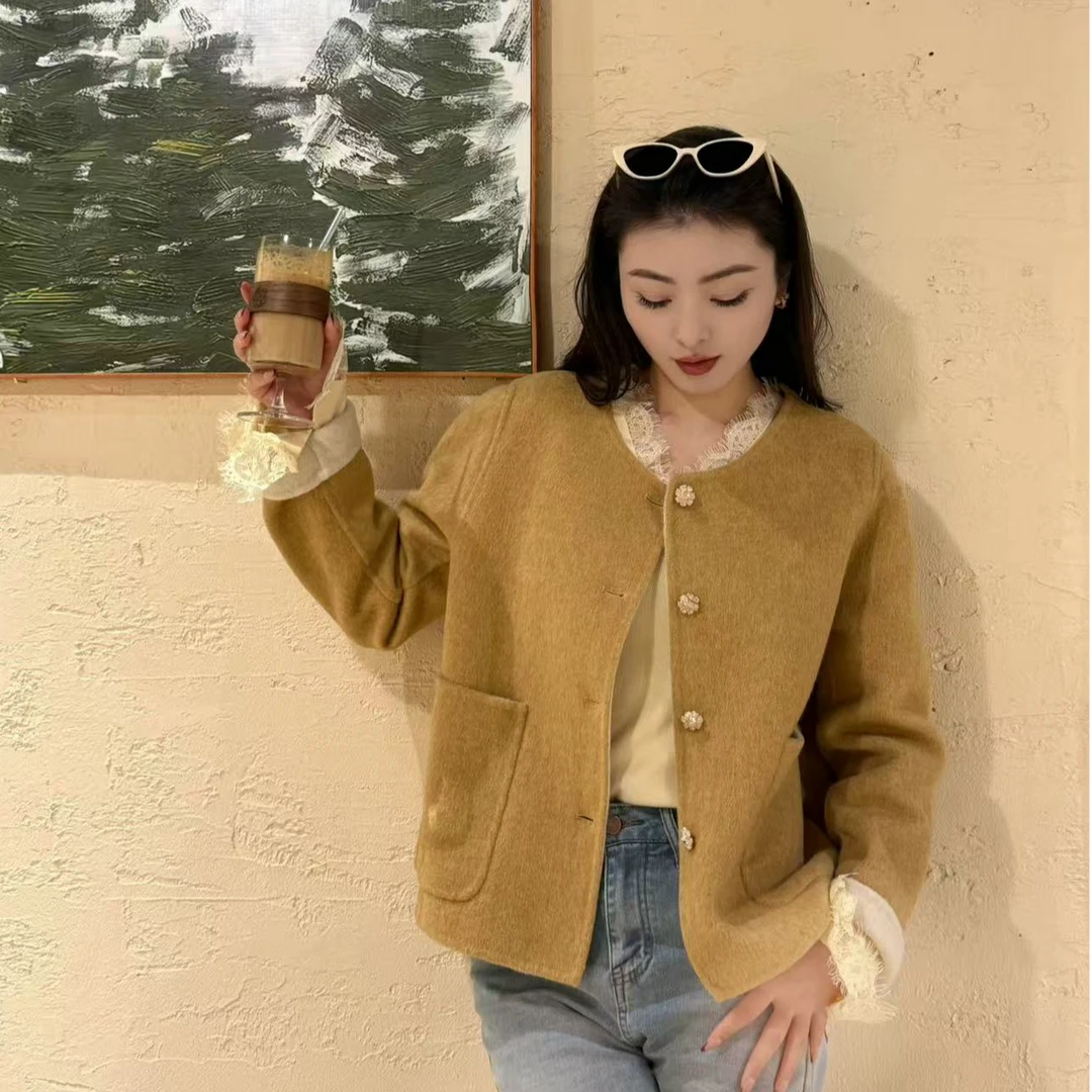 【Caya】小香风双面穿大衣轻奢双面小香风大衣开春新款短款双面外套