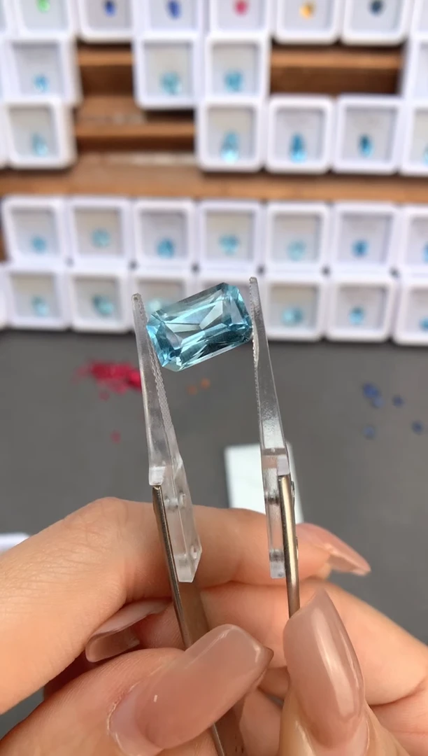 未镶嵌裸石定制海蓝宝石4.45ct
