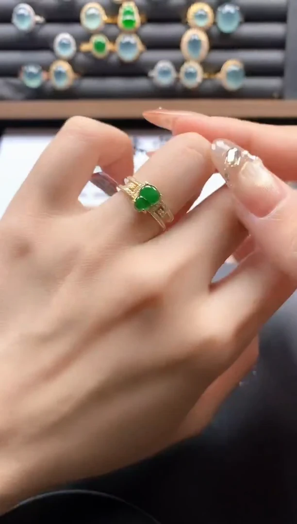 银S925镶嵌戒指翡翠51511