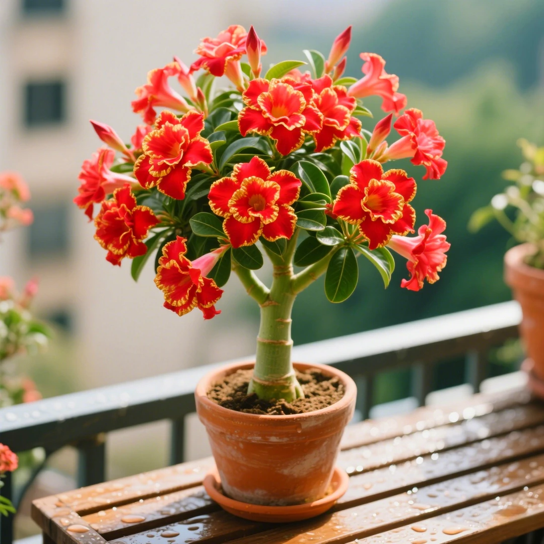 新手好养沙漠玫瑰树苗爆花机器新手好养室内外阳台室外耐旱植物花