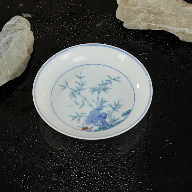 【非遗好物】墨舍御器斗彩竹纹壶承（msyq7）