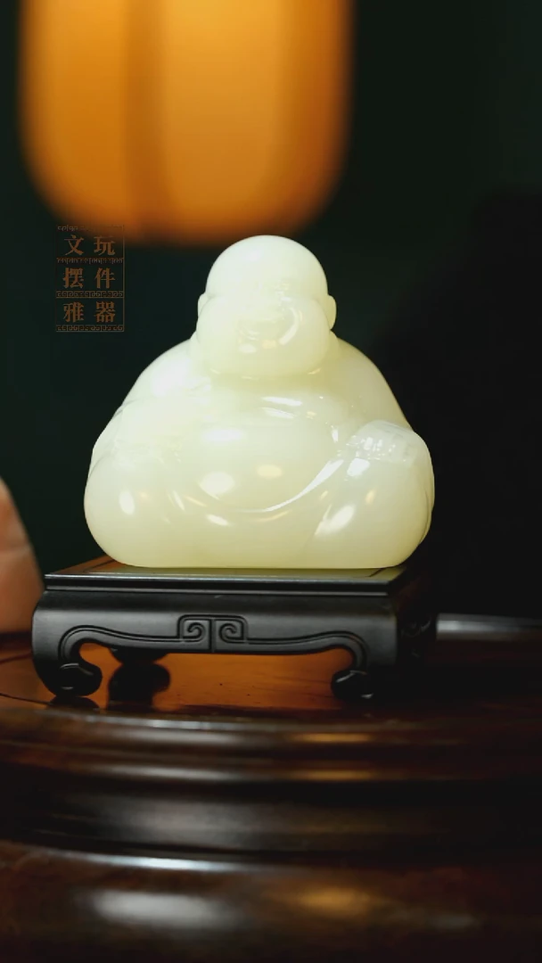 玉《弥勒佛》手把件摆件