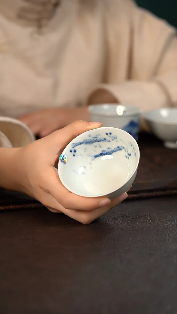 【闪购商品】杯765HLX陶瓷双鱼普洱杯
