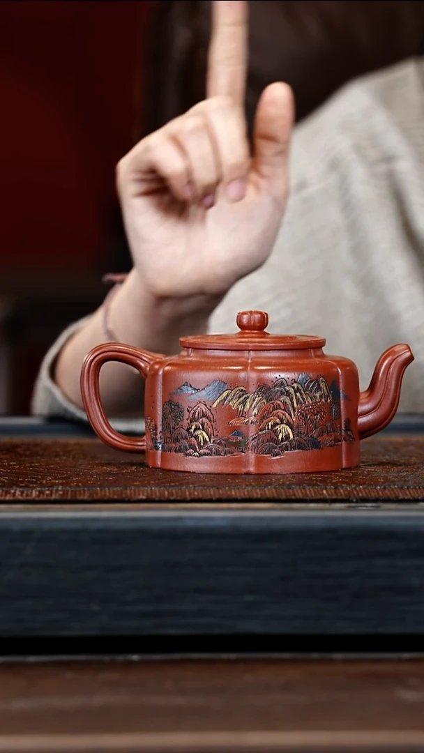 宜兴紫砂WPR 老紫泥 梅花周盘