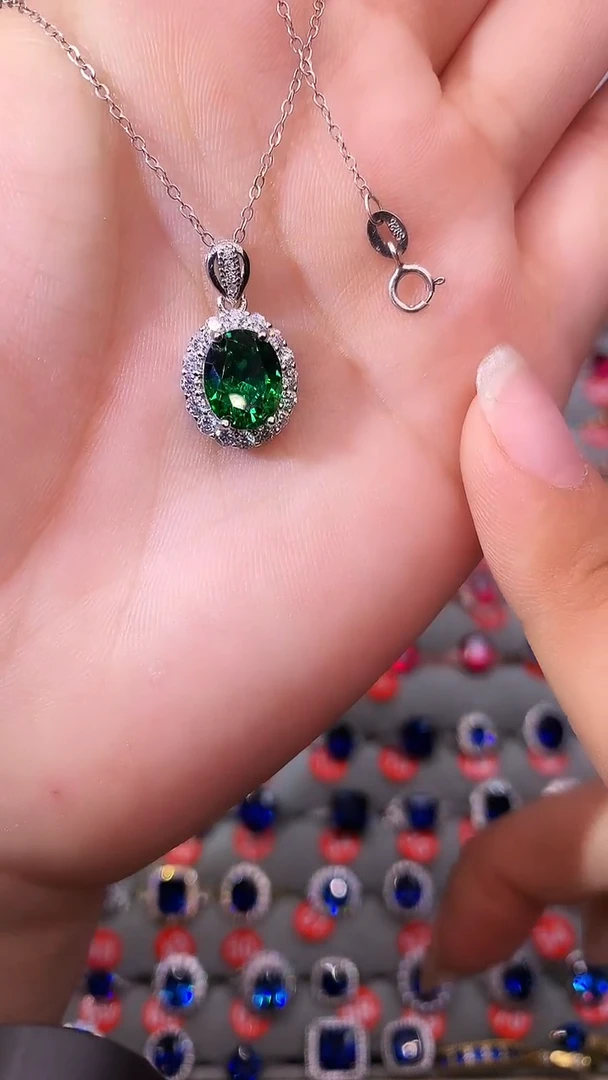 【闪购商品】透辉石吊坠银S925镶嵌1111111