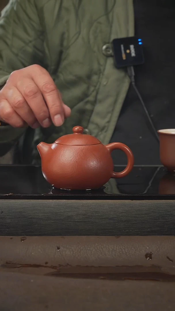 茶壶紫砂文旦壶  朱泥
