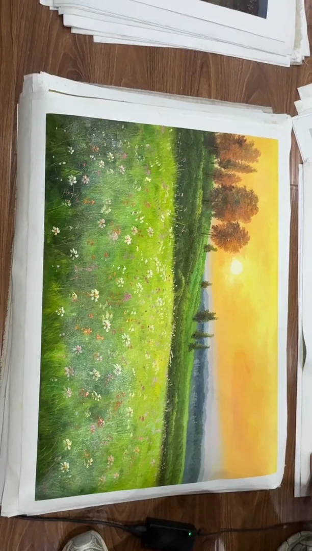 油画【特价】朝鲜画家原创手绘油画作品90*60cm