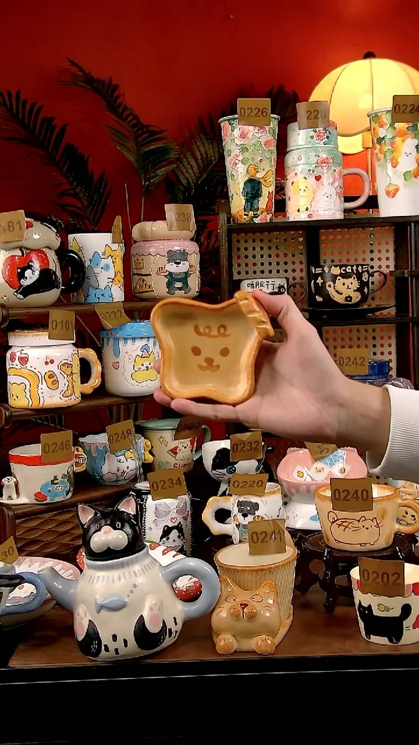 碟瓷DIY景德镇陶瓷手工创意卡通风蘸料碟