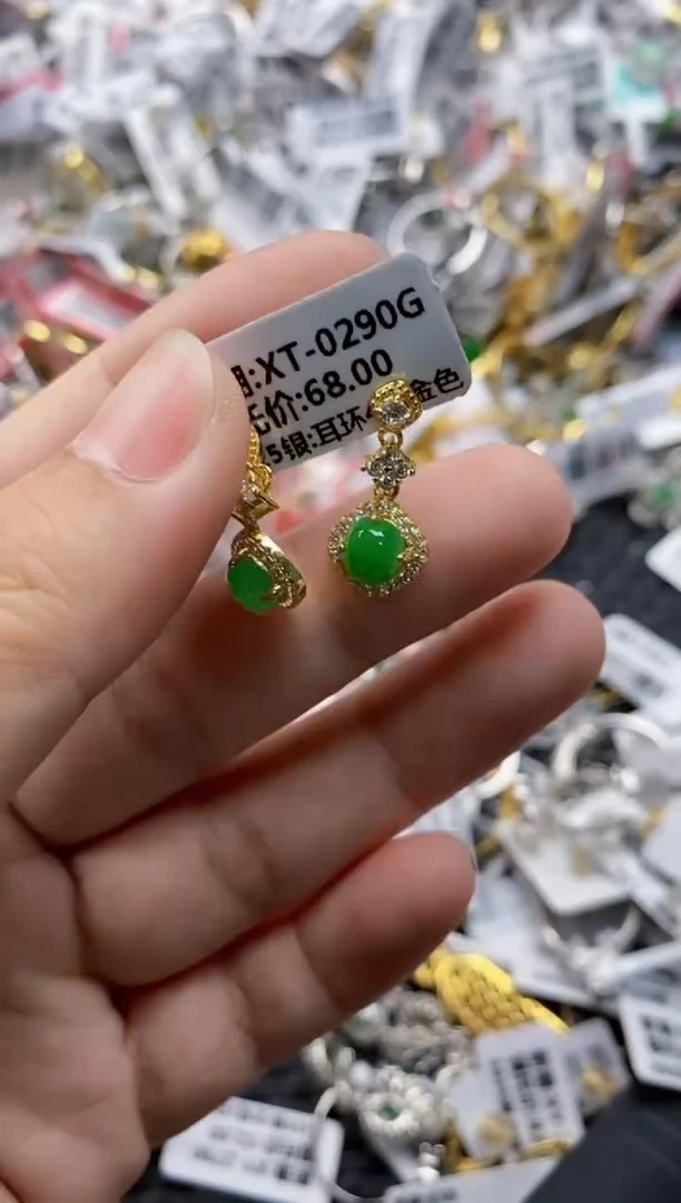 翡翠戒指银S925镶嵌444444   5
