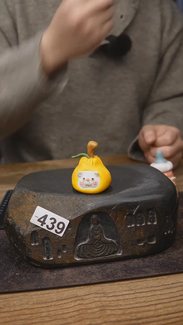 陶瓷摆件小猪头439橘子猫