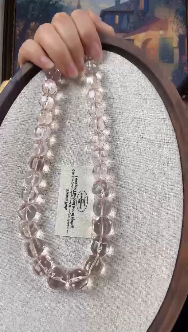 银S925镶嵌颈饰水晶纯天然水晶项链