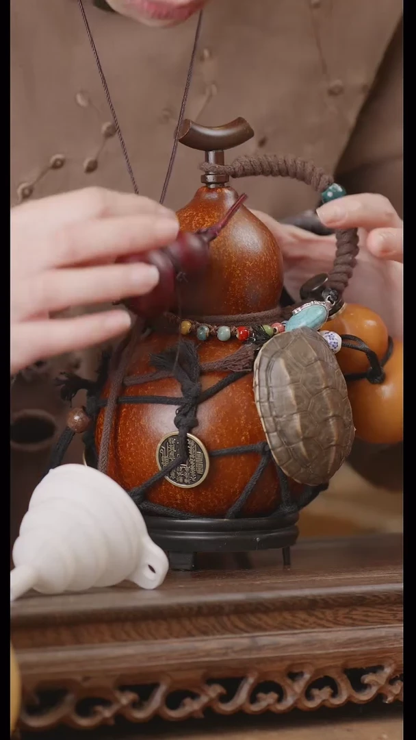 【闪购商品】59号精品天然大漆工艺防渗内胆酒葫芦~