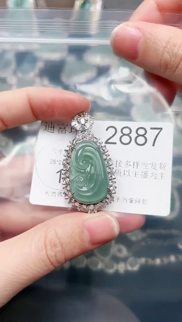 【闪购商品】翡翠颈饰未镶嵌赠皮绳2887