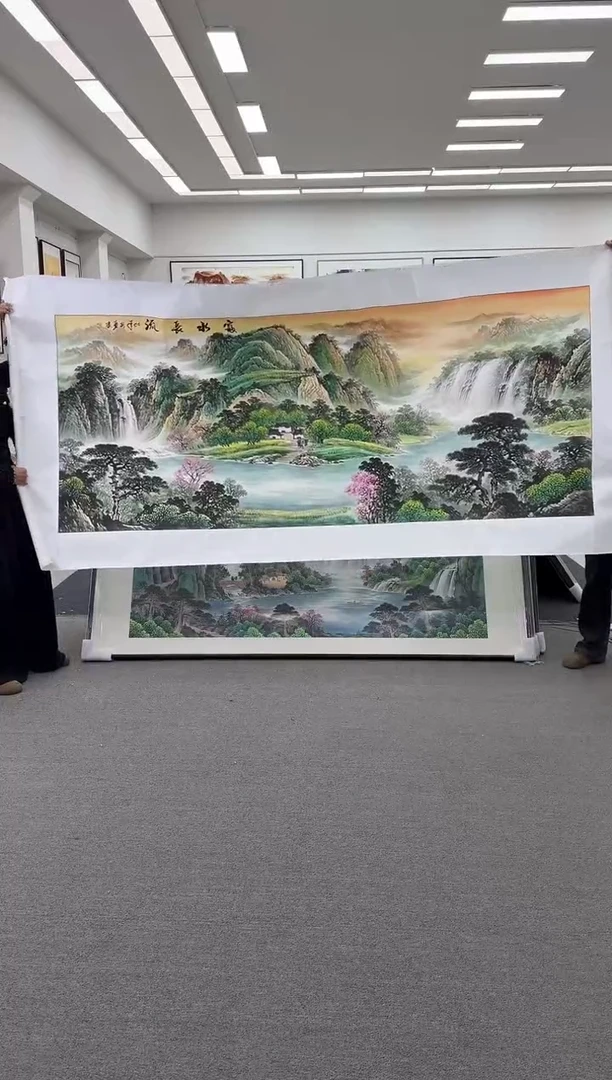 国画手绘  280*124  富水长流