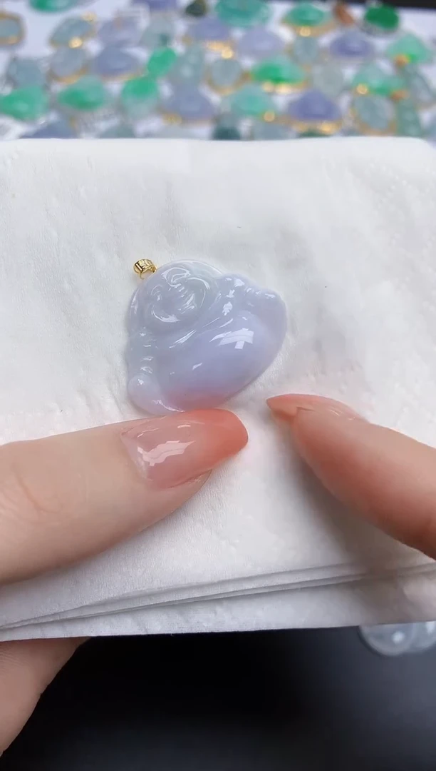 【闪购商品】翡翠颈饰18K金镶嵌天然缅甸翡翠A货