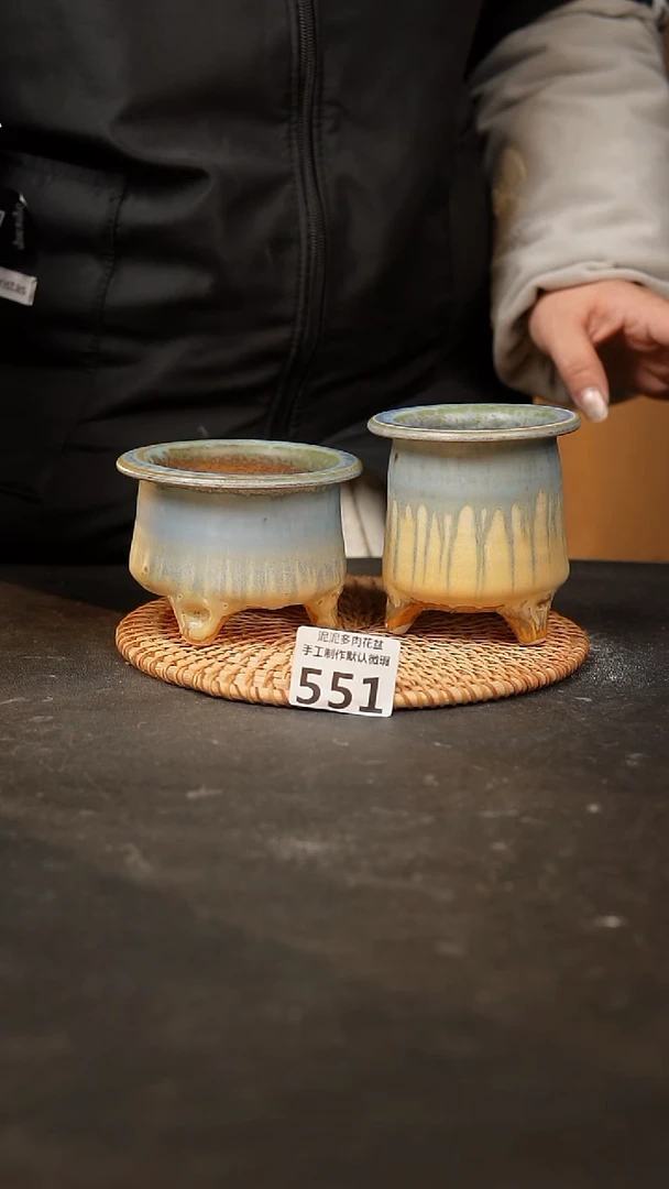 【闪购商品】瓷片551泥泥手工花盆口7-8