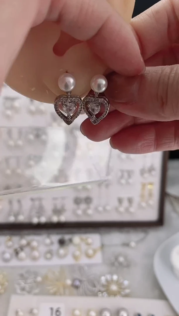 合金耳饰淡水珍珠44