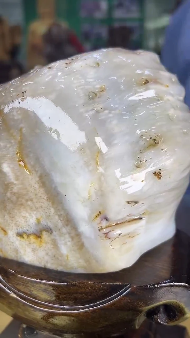 缅甸天然树化玉摆件